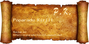 Poparadu Kirill névjegykártya